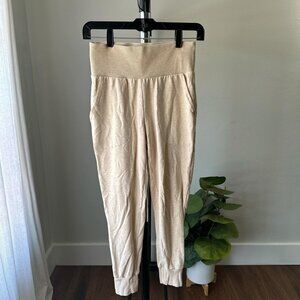 Womens Nike Dri Fit Cream Beige High Waisted Athletic Jogger Pants XS